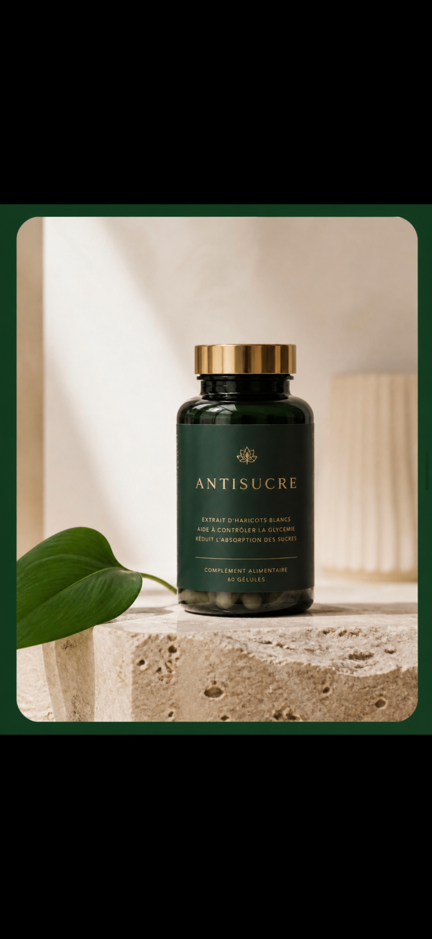 Flacon d'extrait de haricot blanc Antisucre.